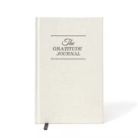 Carnet de gratitude à couverture rigide en tissu de lin imprimé sur mesure, agenda en lin estampé à chaud, carnet de gratitude de 5 minutes