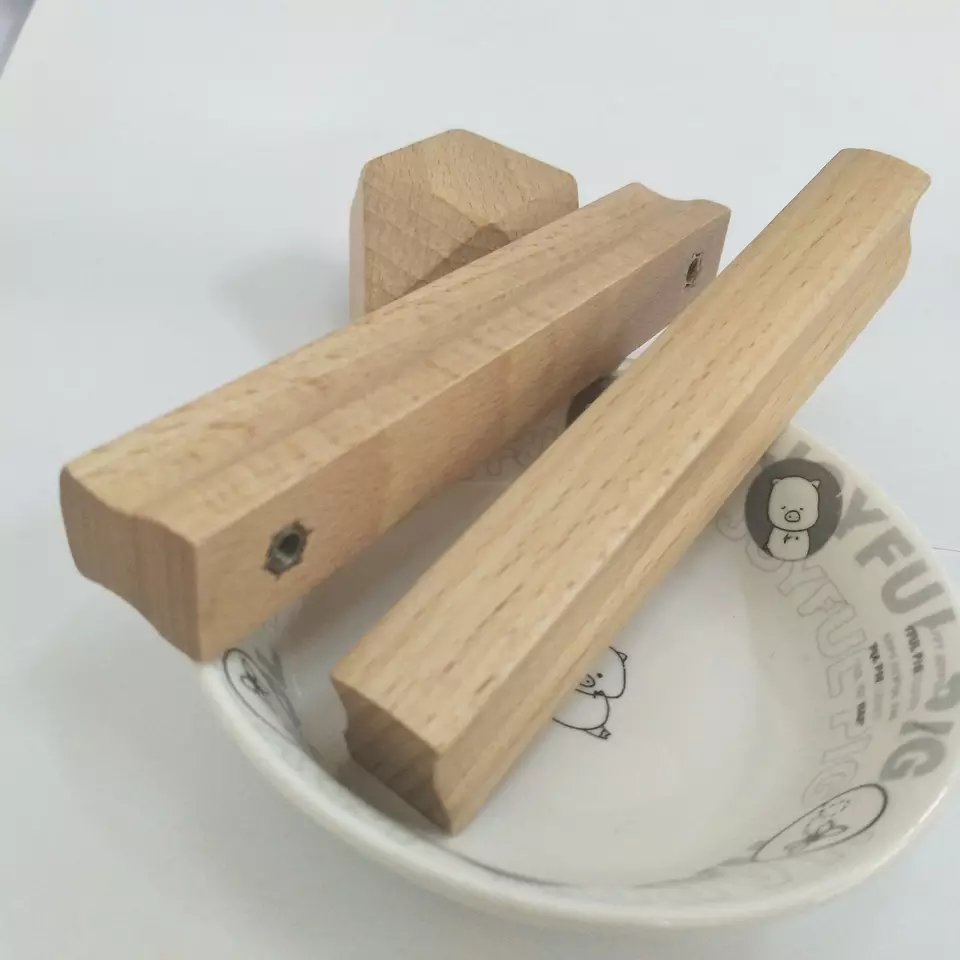 12 см современные ручки из Букового дерева ручки из дерева отверстие в отверстие 96 мм