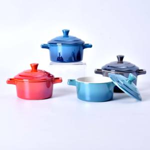 Ensemble de plats à gratin en céramique miniatures colorés de style européen, design tendance, résistants au <span class=keywords><strong>four</strong></span>, écologiques, personnalisables - Product Image 5