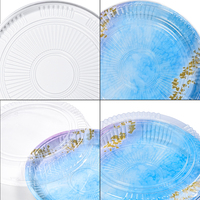 Sunzza-verpackung aktuelle verkaufsaktion lebensmittelqualität pet klarer deckel blaue sushi-box sashimi einweg-runder verpackungsbehälter aus kunststoff zum mitnehmen