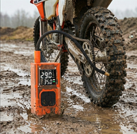 Gonfleur de pneus numérique portable rechargeable 150 PSI en ABS pour voitures et motos, double affichage numérique, arrêt automatique, batterie externe, LED