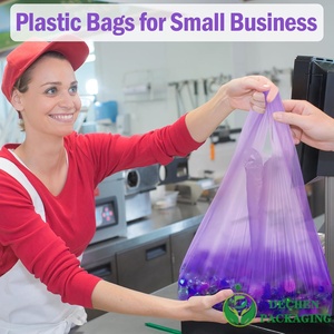 Custom Printed T Shirt Bags and Supermarket T Shirt Plastic Bags