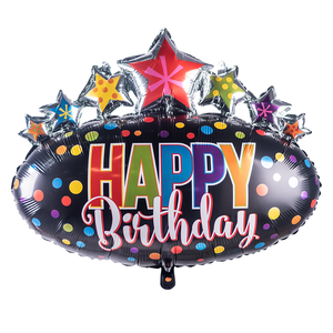 Gâteau de joyeux anniversaire coloré de grande <span class=keywords><strong>taille</strong></span> Ballon en film d'aluminium Ballon à couches Bougie Gâteau Ballon décoratif pour fête d'anniversaire - Product Image 6