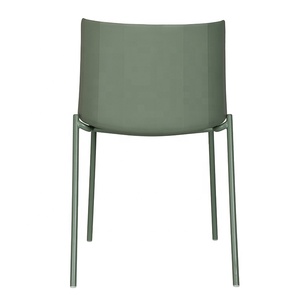 Silla de plástico con patas de metal coloridas y baratas con pila apilable para restaurante, comedor, recepción con patas de metal - Product Image 3