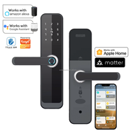 Cerradura inteligente Sinon Tuya Wifi y TTLOCK con Apple Homekit Alexa Google Home OEM ODM Siri Smart Home Cerradura de puerta de madera