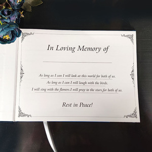 Libro Commemorativo Personalizzato, Libro degli Ospiti per Funerali, 50 Pagine, Copertina Rigida, in Memoria di, per Piccole Imprese, Vendita all'Ingrosso - Product Image 4