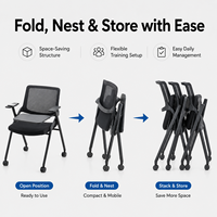Chaises pliantes pour événements, chaise de formation ergonomique moderne avec tablette d'écriture, siège en mousse moulée pour salle de réunion