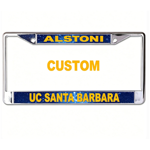Magnifique cadre de <span class=keywords><strong>plaque</strong></span> <span class=keywords><strong>d</strong></span>'<span class=keywords><strong>immatriculation</strong></span> pour exportation automobile, spécifications américaines, motif à pois bleus, en alliage <span class=keywords><strong>d</strong></span>'aluminium, prêt pour le commerce extérieur, sur mesure - Product Image 1
