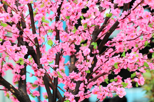 Hồng Sakura cây cưới đào hoa anh đào nhân tạo cây sợi thủy tinh bền cho mục đích trang trí - Product Image 4