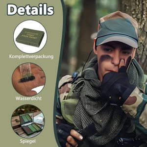 Peinture corporelle camouflage 3 couleurs (vert, marron, noir, chocolat) pour maquillage visage cosplay et chasse - Product Image 5