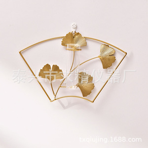 Ginkgo Leaf <b>Wall</b> Mounted Glass Hydroponic Vase Geometric Design Home <b>Decor</b> Restaurant <b>Wall</b> Hanging - Product Image 4