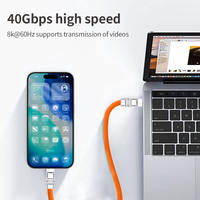 Cable USB 4, Cable de Carga Rápida USB C de 240W con Transferencia de Datos de 8K/60Hz y 40Gbps, Cable de Video Thunderbolt 4/3 para iPhone 17, 16, 15