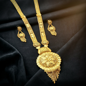 Collares largos de oro de 14K, 18K, 24K al por mayor, joyería larga de diseño tradicional, conjunto de joyería de moda de latón relleno de oro - Product Image 1