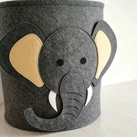 Panier à linge en feutre en forme d'éléphant pour bébé, boîte de rangement mignonne pour jouets d'enfants, idéal pour les crèches et les acheteurs en gros