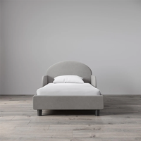 Vente en gros d'usine Mobilier pour chambre d'enfant au design moderne et simple Lit pour tout-petits en velours gris clair