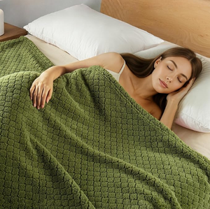 Custom Jacquard <strong>Throw</strong> Blanket Super Soft Warm Plush Blanket <strong>Throw</strong> Size, Great for Couch Sofa Bed, All Seasons Use, <strong>Green</strong> - Product Image 2