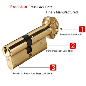 In Stock Anti-theft Classic Brass Door Lock With Elegant Vintage Details And Functionality