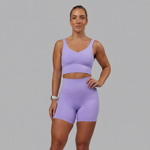 ชุดกางเกงขาสั้นสีม่วงและบราของผู้หญิงแห้งเร็วระบายอากาศได้ชุดออกกำลังกายยิม2ชิ้นชายหาดฤดูร้อนโลโก้กำหนดเอง - Product Image 1