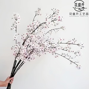 Branches artificielles en bois de rose, fleurs en soie blanches, haute simulation, décoration de mariage, utilisation en extérieur, bouquet - Product Image 3
