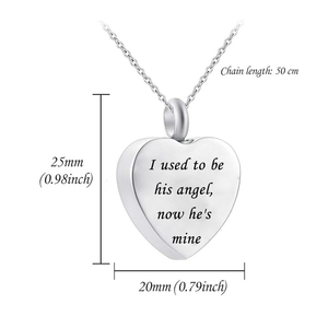 Colliers d'urne pour les cendres, j'avais l'habitude d'être son angle, maintenant <span class=keywords><strong>il</strong></span> est à moi pendentif ailes commémoratives de crémation 12 pièces collier de pierre de naissance - Product Image 2
