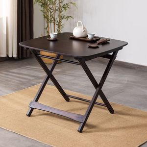 Mesa Plegable de Bambú 80x80x71 cm, Mesa Plegable para Exterior, Diseño Minimalista, Mesa Cuadrada Portátil y Sencilla para Uso Doméstico - Product Image 4
