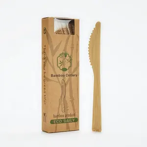 Talheres de colher de bambu ecológicos, talheres de bambu descartáveis com logotipo personalizado biodegradável impresso