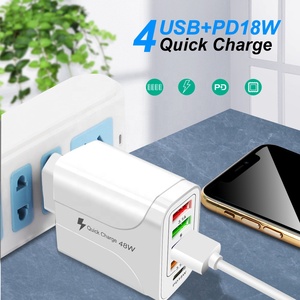 Cargador rápido USB de 48W <span class=keywords><strong>Adaptador</strong></span> de cargador de 4 puertos para <span class=keywords><strong>iPhone</strong></span> 12 <span class=keywords><strong>13</strong></span> <span class=keywords><strong>Pro</strong></span> <span class=keywords><strong>Max</strong></span> Cargador de teléfono Xiaomi <span class=keywords><strong>Adaptador</strong></span> de <span class=keywords><strong>corriente</strong></span> rápido de enchufe europeo/estadounidense/británico - Product Image 5
