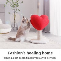 Poste Rascador para Gatos de Yute Natural con Diseño de Corazón, 50cm, Compacto, de 1 Nivel, para Interiores, Tendencia 2026