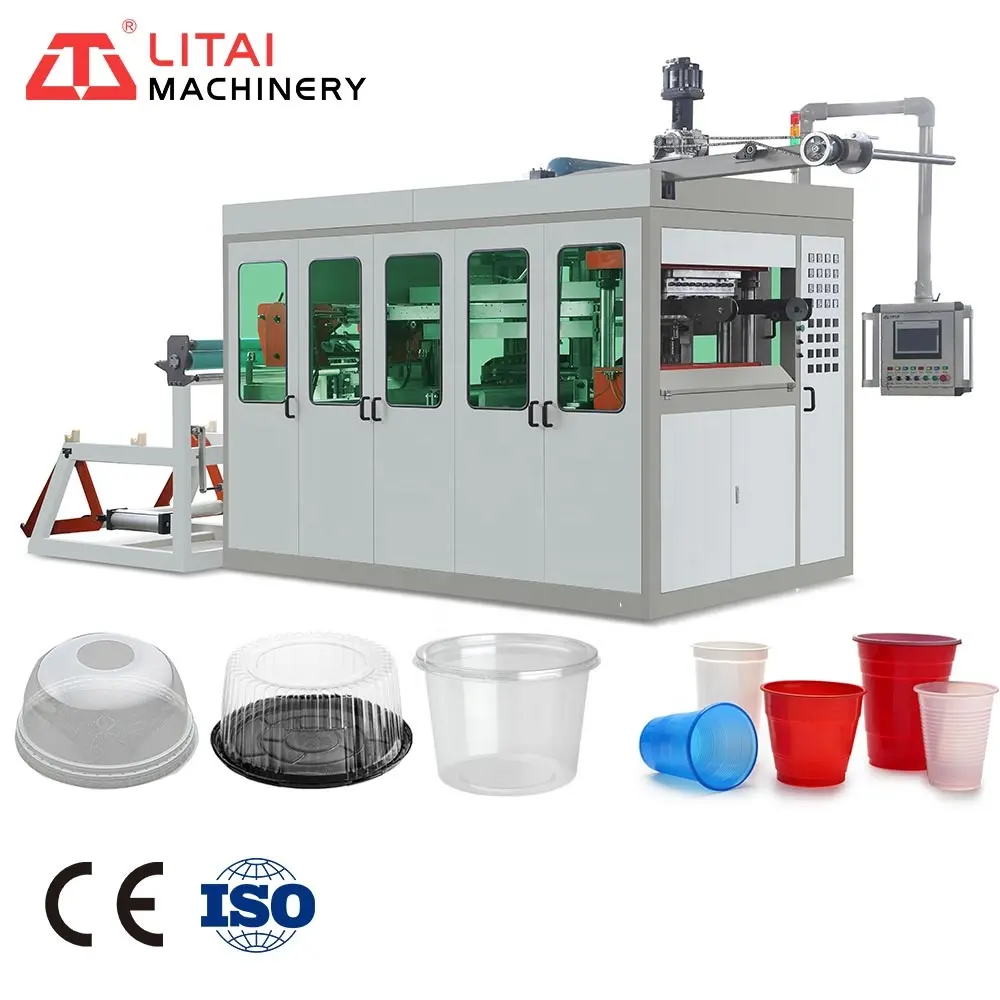 Disposable Plastic Cup Production Line Making Machine Pressure Thermoforming Machine For Making Lids