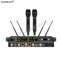 Microphone sans fil à tube électronique haute fidélité M-9602 2 canaux, 9 préréglages EQ, réglage SQ à 6 niveaux avec écran TFT HD