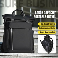Sac à dos décontracté pour ordinateur portable 15,6 pouces, tendance et léger, résistant à l'eau, multi-poches, avec rabat, idéal pour les voyages et l'école