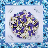 Jeu de Mahjong de Luxe en Acrylique Violet Clair - Pliable, 4 Couches, Pièces Gravées, Résistant à l'Eau, Portable, Écologique, Durable
