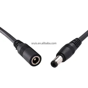 Conector macho de alimentación de CC de 5,5mm x 2,5mm a cable desnudo Cable de alimentación flexible de extremo abierto para fuente de alimentación de CC C