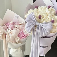 Nouvel arrivage 2026 : Tissu satiné effet neige ondulé pour bouquets de fleurs, décorations de nœuds DIY pour fleuristes, soie authentique à l'éclat chatoyant