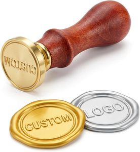 Sello de Cera de Madera con Logotipo Personalizado, Mango de Madera de Sándalo y Cabeza de Cobre Decorativa de 2.5cm - Product Image 1