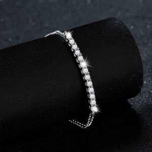 Pulsera con sonrisa de moissanita de plata S925 transfronteriza para mujer, joyería ajustable de gama alta para <span class=keywords><strong>Amazon</strong></span>, superventas al por mayor - Product Image 1