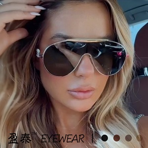 Oversized <b>Aviator</b> <b>Sunglasses</b> Metal Gold Frame UV400 Protection Unisex Style - Product Image 5