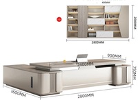 Ensemble de bureau et de chaises moderne Executive Boss Grands meubles de luxe en MDF pour bureaux de PDG