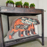 Ornement en bois sculpté d'ours de haute qualité, décoration créative pour la maison et le bureau, animal écologique, livraison directe de Noël