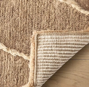 Ensemble de tapis en laine de style marocain fait à la main Tapis de sol carré Coussins Design géométrique Tapis marocain traditionnel doux et durable - Product Image 6