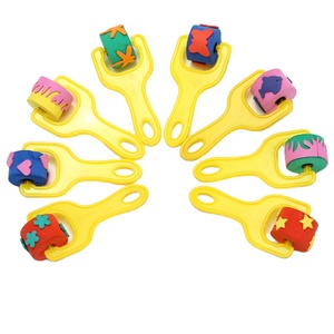 4 unid/set, juegos de pinceles para pintura para niños, esponja rodante, herramientas de pintura artesanal para niños, pincel de pintura de sello DIY - Product Image 1