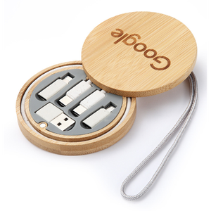 에코 대나무 6A 고속 충전 친환경 멀티 USB 어댑터 키트 포켓 케이블 변환기 USB C C 호환 휴대 전화 컴퓨터 - Product Image 2