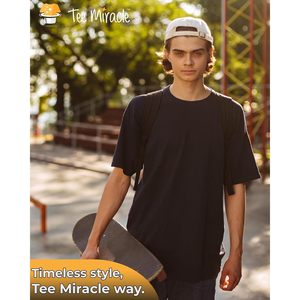 Lot de T-shirts personnalisables en coton épais pour homme, manches courtes, col rond, unisexe, écologiques, vierges, couleur personnalisable - Product Image 4