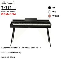 Clavier de piano numérique portable Beisite 88 touches lestées professionnel vertical avec planche sonore en bois massif et étui