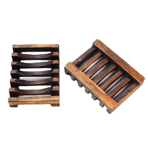 Hot sales creative minimalist bathroom toilet bamboo drain soap box carbonized soap dish