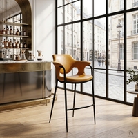 Tabouret de bar moderne en bambou de style nordique pour hôtel, restaurant, cuisine commerciale, îlot et réception