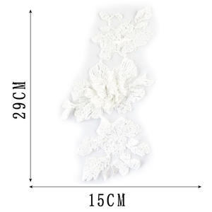 Bordado encaje tela pegatinas lentejuelas vestido de novia bordado pegatinas malla inferior flor parches - Product Image 5
