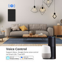 Sakelar Dinding Pintar WiFi Zemismart Tuya, Tombol Tekan, Kontrol Alexa Google Home, Dengan Netral 110-240V, Sakelar Lampu Hitam
