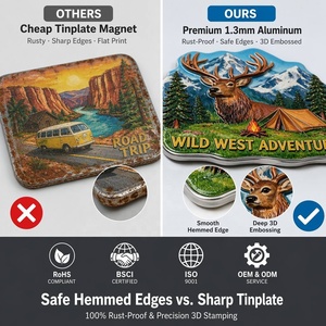 Aimant de réfrigérateur <span class=keywords><strong>en</strong></span> aluminium 3D gaufré personnalisé durable Route 66 Californie 2x3 pouces, souvenir de <span class=keywords><strong>voyage</strong></span>, décoration pour cuisine, bar, maison, homme - Product Image 3