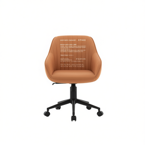 Modern Brown Office Chair with Curved <b>Backrest</b> and Comfortable Armrests for Home Use - Product Image 1